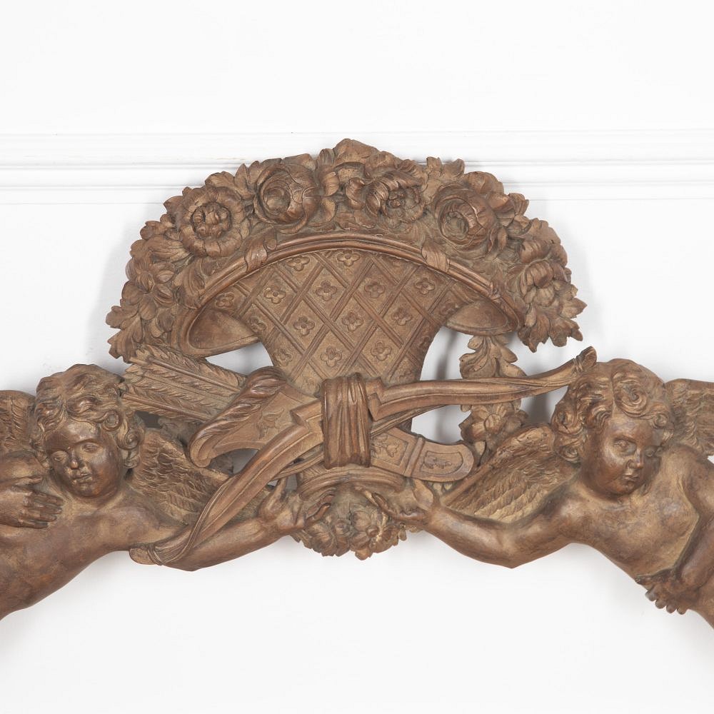 20th Century French Carved Romantic Over Bed Panel DA1528707