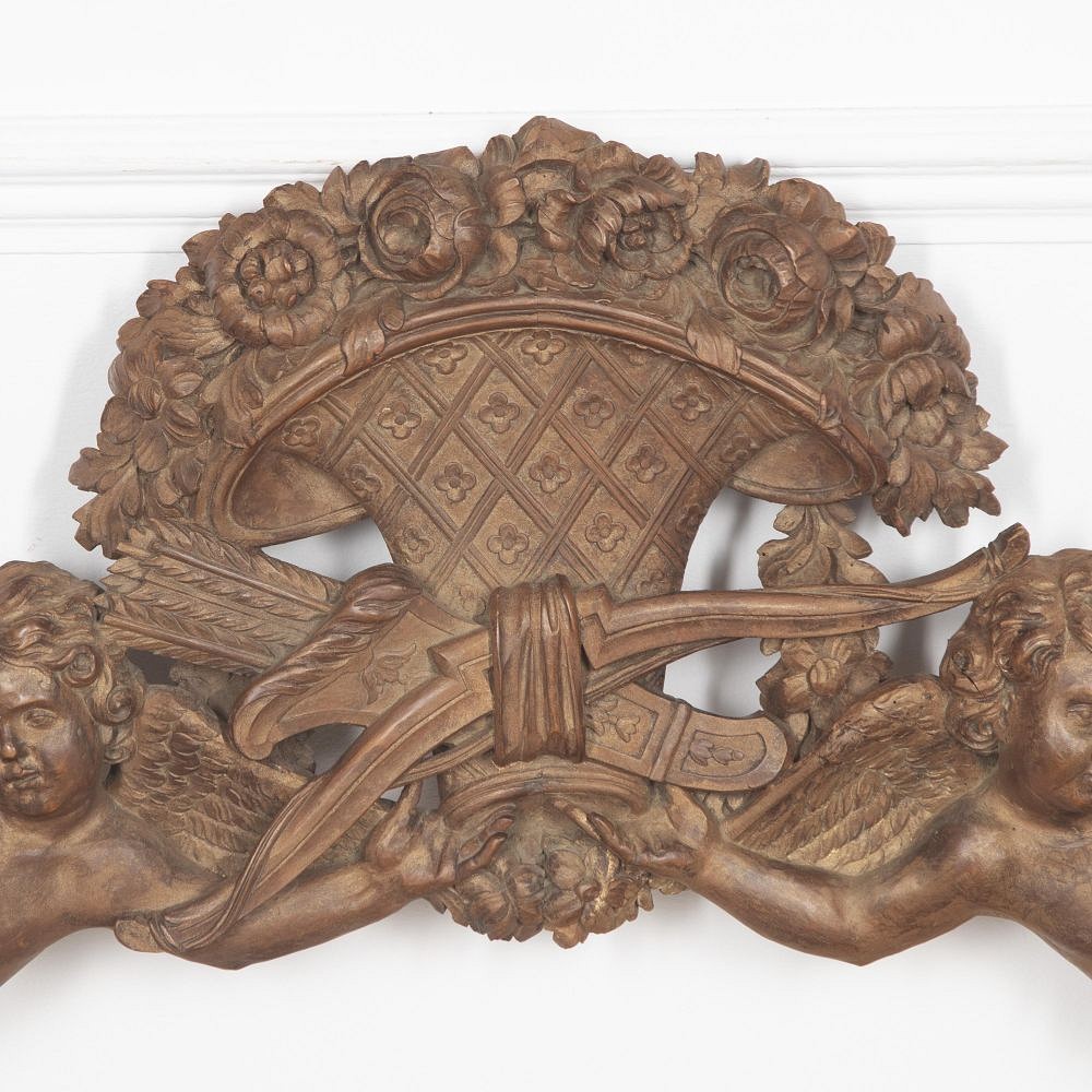 20th Century French Carved Romantic Over Bed Panel DA1528707