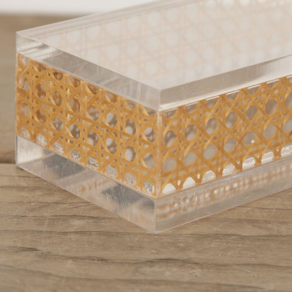 20th Century Dior Style Cane Lucite Box and Cover DA2922857