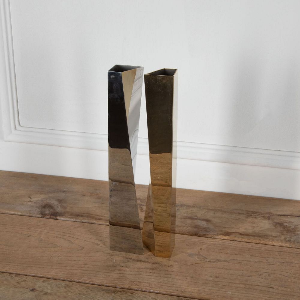 Pair of Chrome and Brass Vases DA3034060