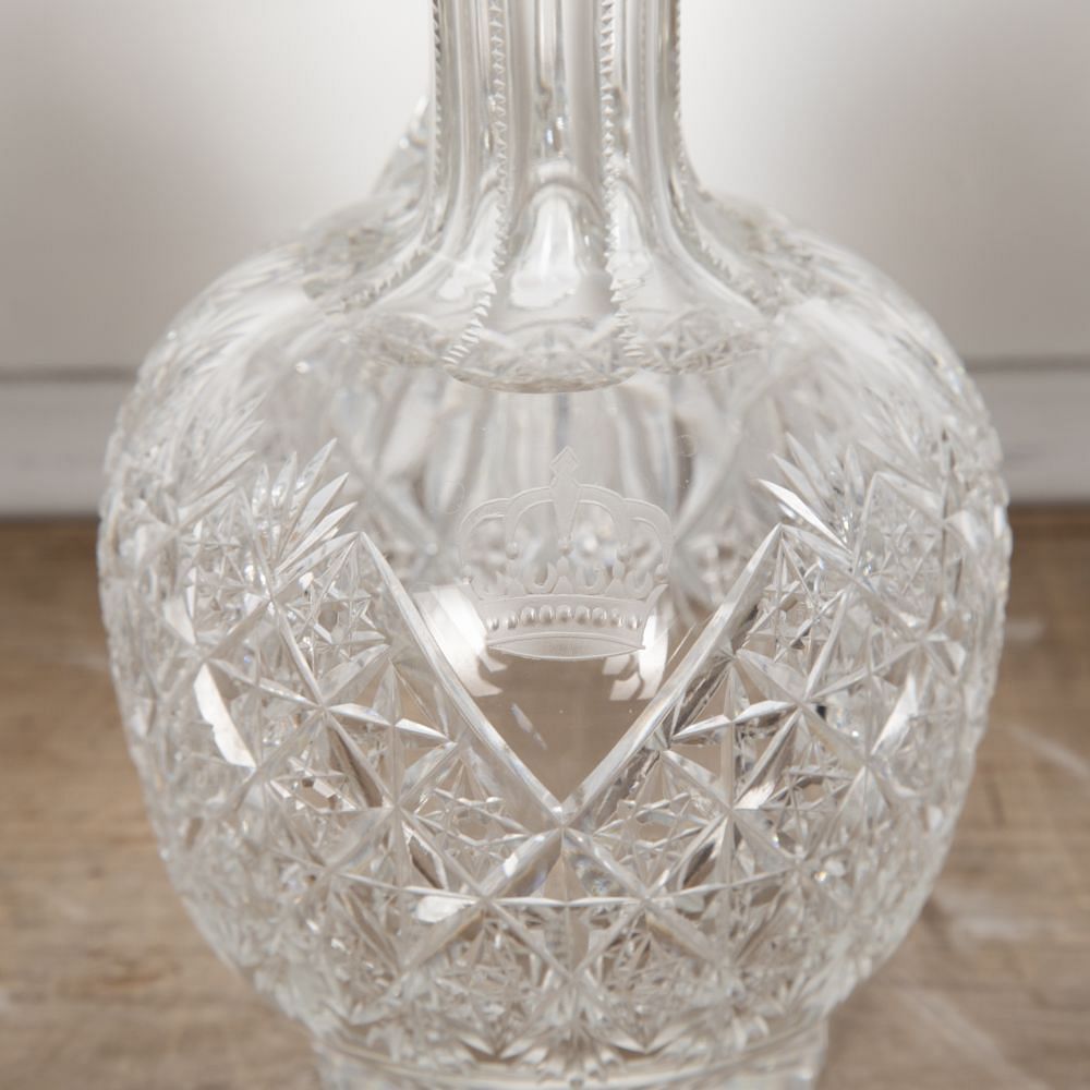 20th Century Crown Etched Crystal Decanter Trio DA5828041