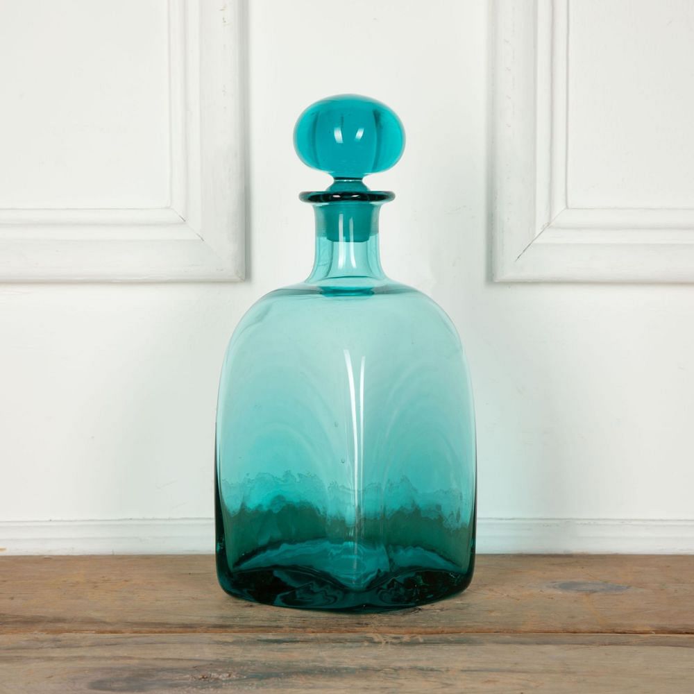 Turquoise Glass Decanter By Frank Thrower For Dartington DA5833852