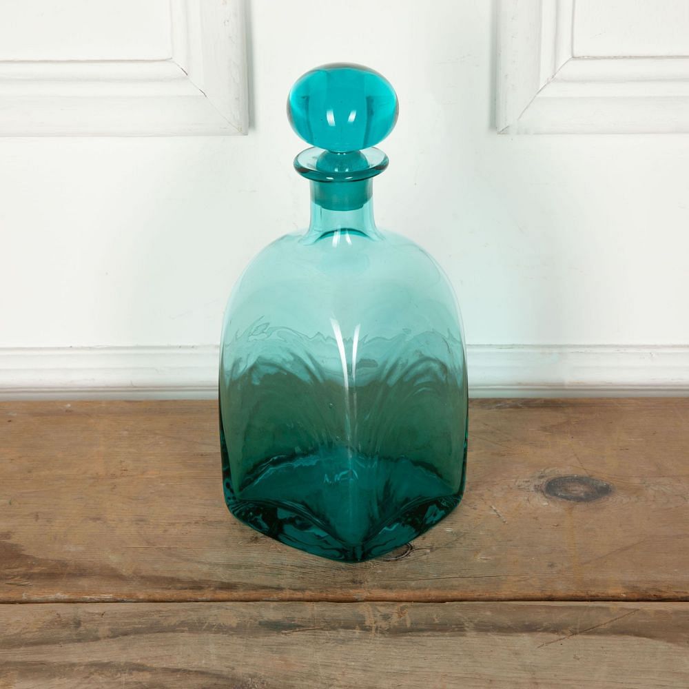 Turquoise Glass Decanter By Frank Thrower For Dartington DA5833852