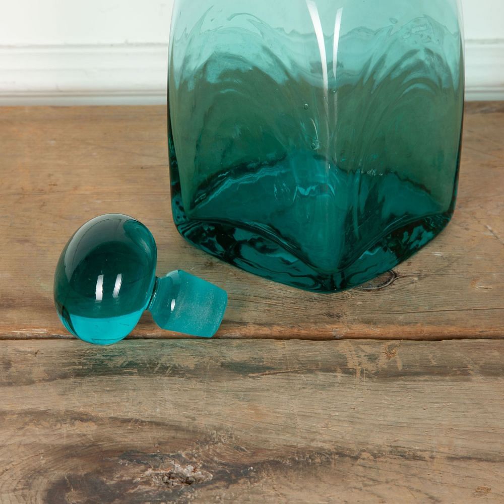 Turquoise Glass Decanter By Frank Thrower For Dartington DA5833852