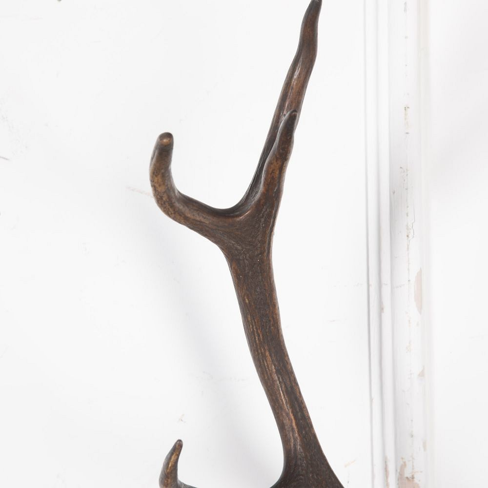 19th Century Antlers Mounted on Carved Shield DA8525864