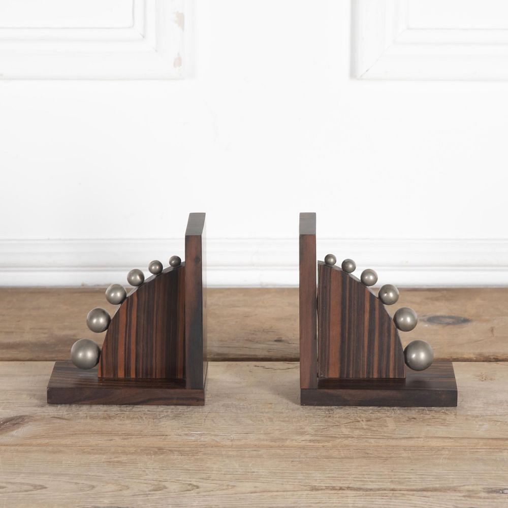 20th Century Art Deco Macassar Ebony Bookends DA8532322