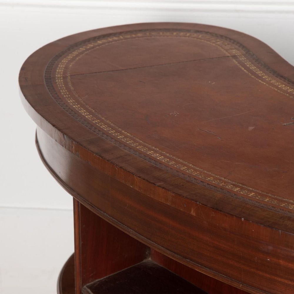 Early 20th Century Edwardian Mahogany Skeleton Kidney Desk DB6330122