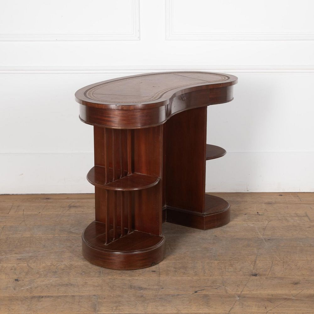 Early 20th Century Edwardian Mahogany Skeleton Kidney Desk DB6330122