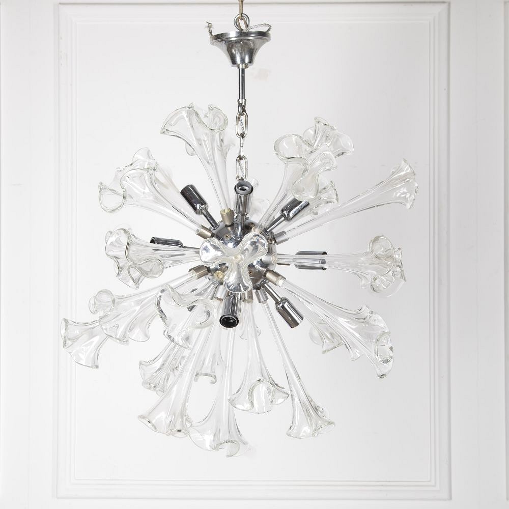 20th Century Murano Flower Starburst Hanging Light LC2924058