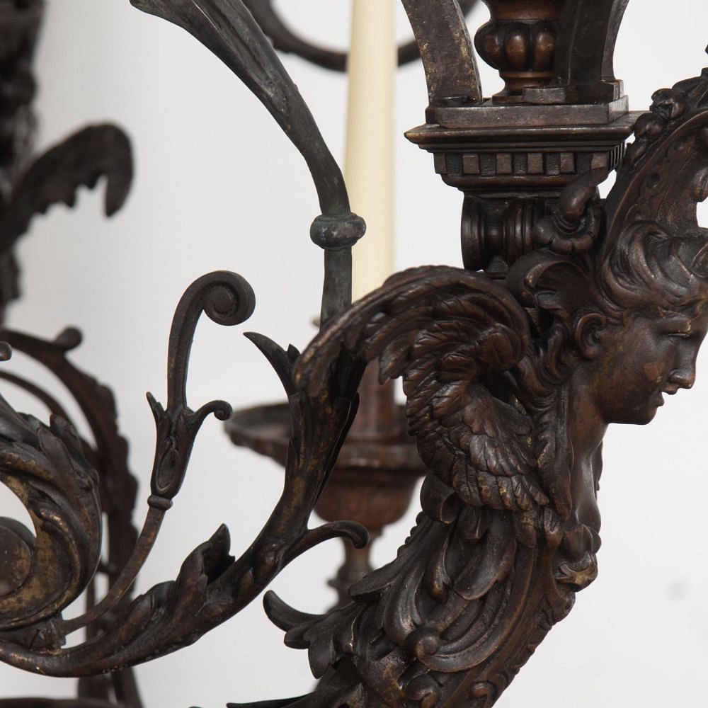 Monumental 19th Century French Bronze Chandelier LC4130884