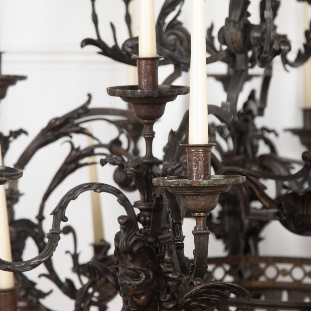 Monumental 19th Century French Bronze Chandelier LC4130884