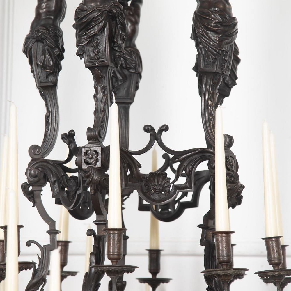 Monumental 19th Century French Bronze Chandelier LC4130884
