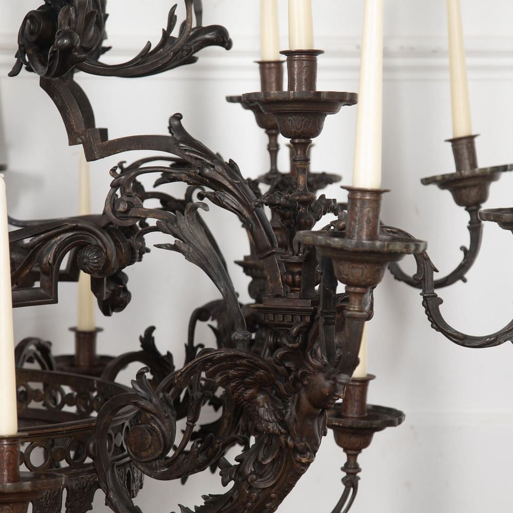Monumental 19th Century French Bronze Chandelier LC4130884