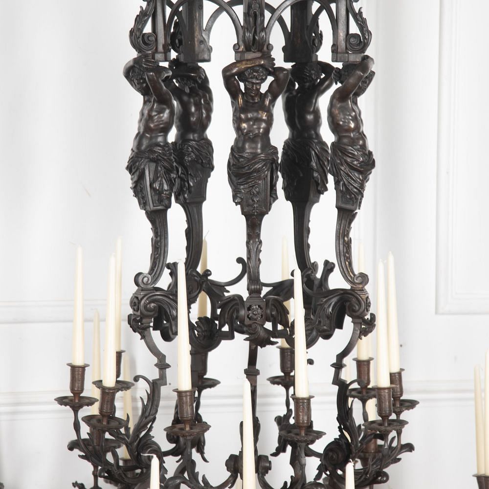 Monumental 19th Century French Bronze Chandelier LC4130884