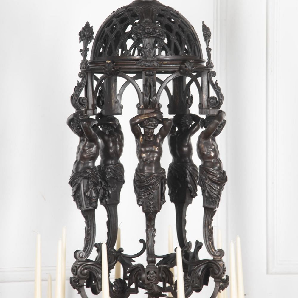 Monumental 19th Century French Bronze Chandelier LC4130884