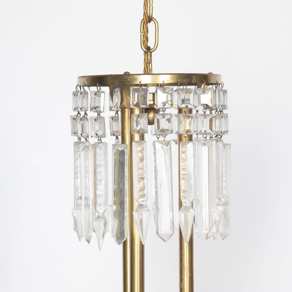 Pair of 20th Century Italian Brass Three Tier Chandeliers LC4132046