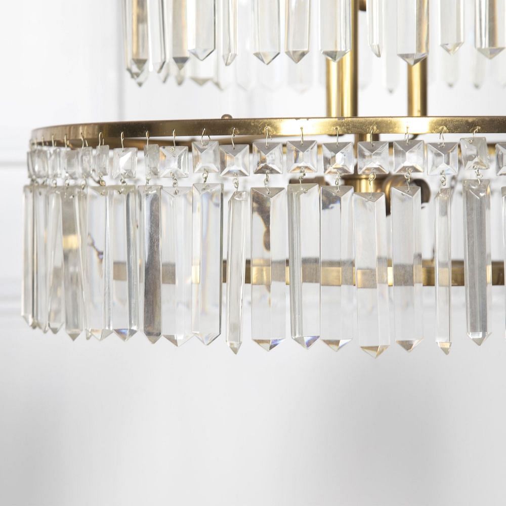 Pair of 20th Century Italian Brass Three Tier Chandeliers LC4132046