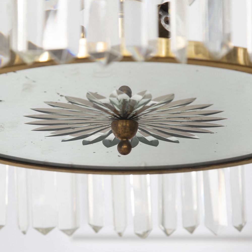 Pair of 20th Century Italian Brass Three Tier Chandeliers LC4132046