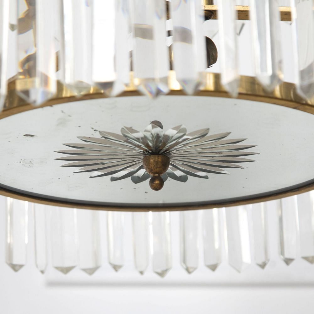 Pair of 20th Century Italian Brass Three Tier Chandeliers LC4132046