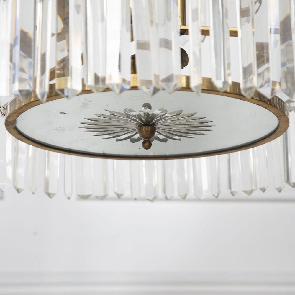 Pair of 20th Century Italian Brass Three Tier Chandeliers LC4132046