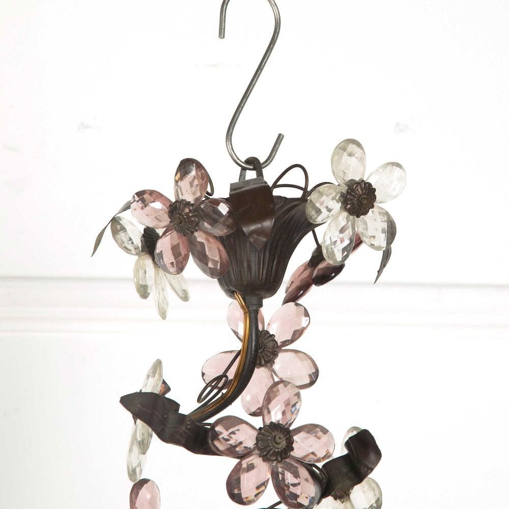 French Bronze and Glass Chandelier LC438389