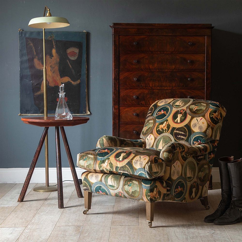 Italian Brass Floor Lamp with Green Tole Shade LF4812734