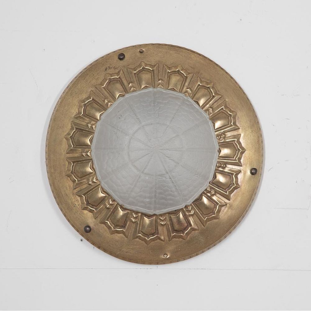 20th Century Repoussé Brass Ceiling Light LL2129239