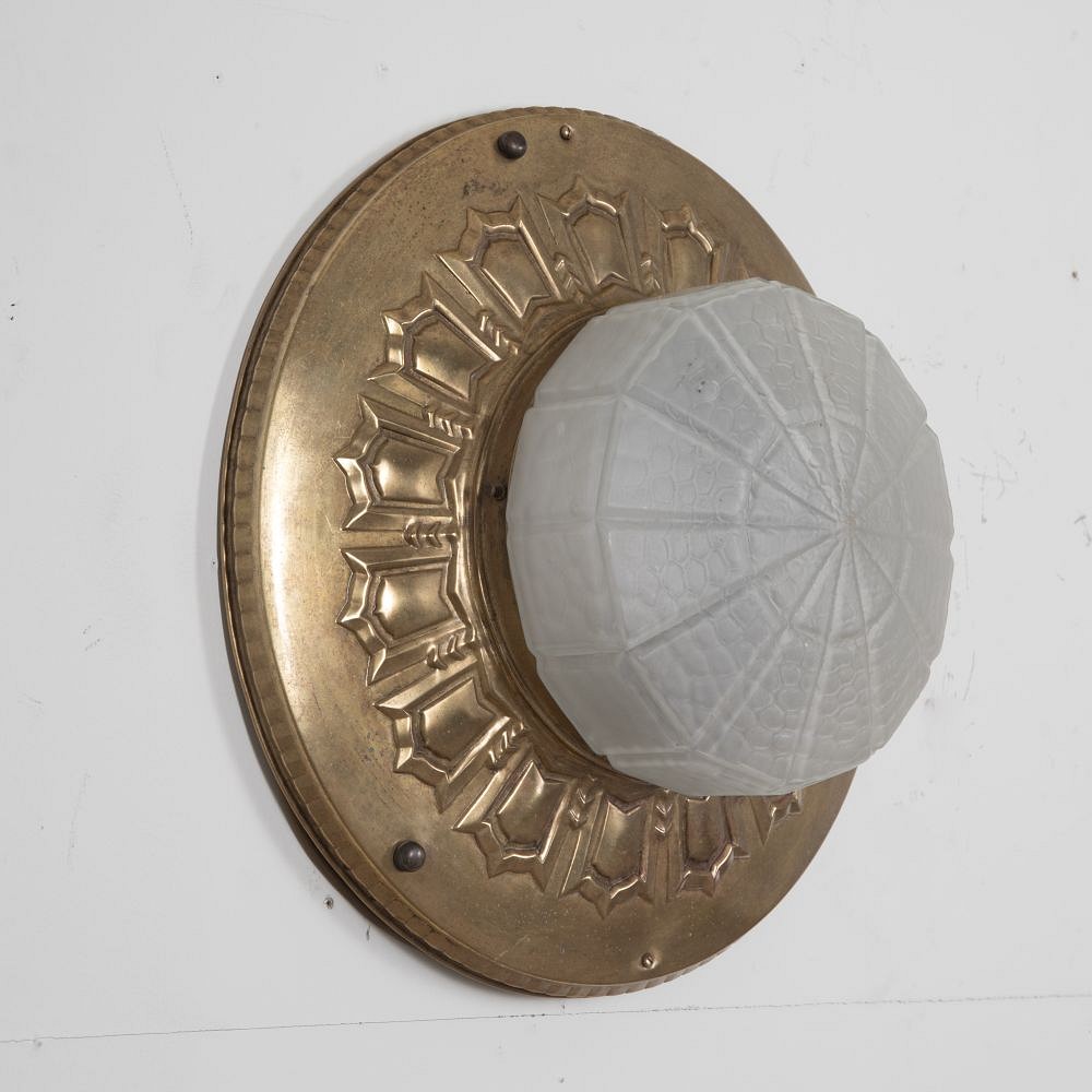 20th Century Repoussé Brass Ceiling Light LL2129239