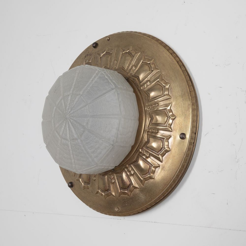 20th Century Repoussé Brass Ceiling Light LL2129239