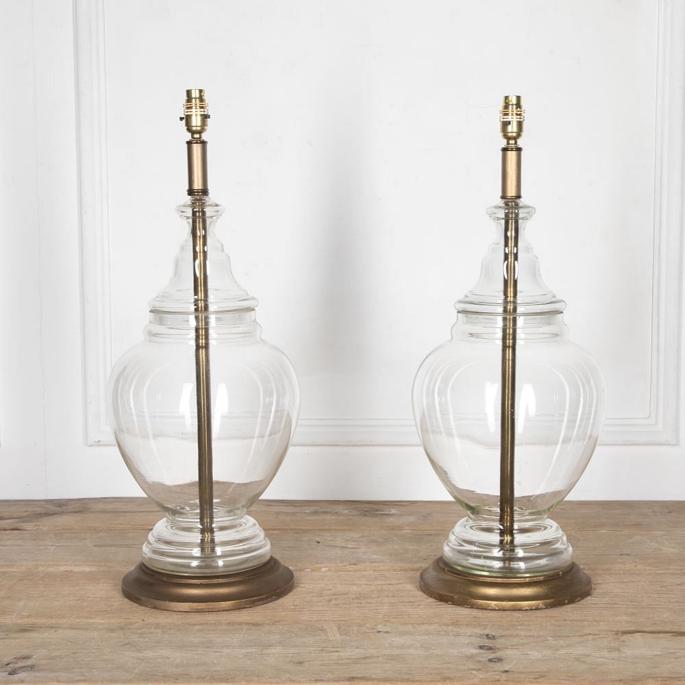 Pair of Large 20th Century Glass Table Lamps LT1527823
