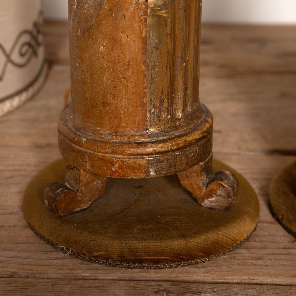 Pair of 18th Century Italian Bois D’or Torcheres Converted Lamps LT2832076