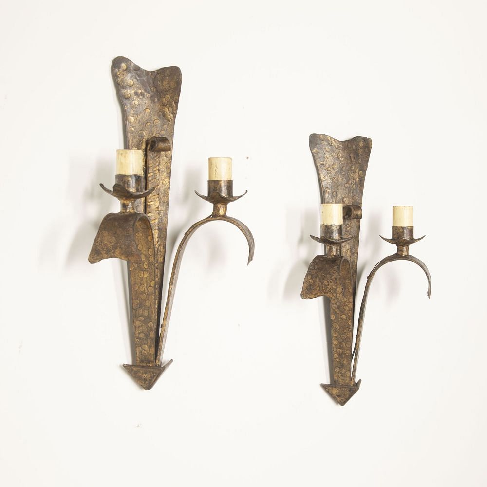 Pair of 20th Century Ferro Art Wall Lights LW1529872