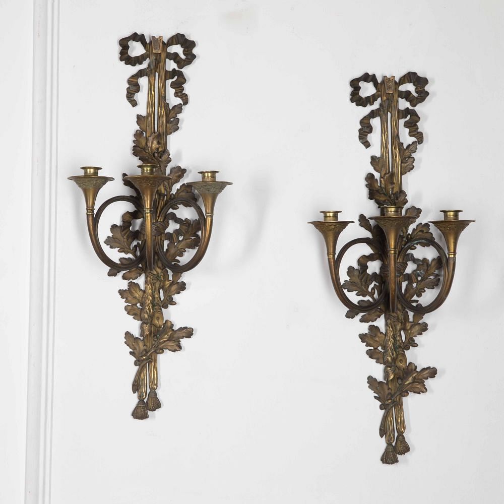 Set of Four Large 19th Century French Wall Sconces LW4128378