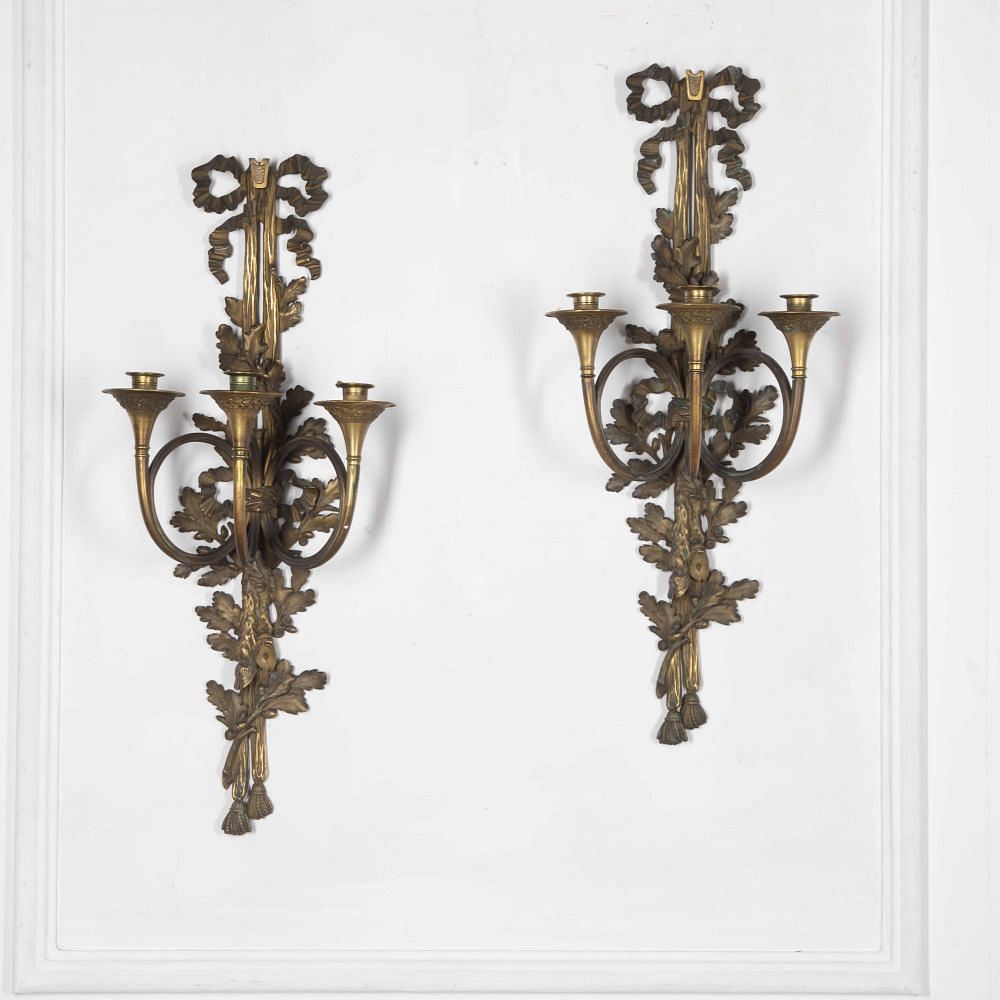 Set of Four Large 19th Century French Wall Sconces LW4128378