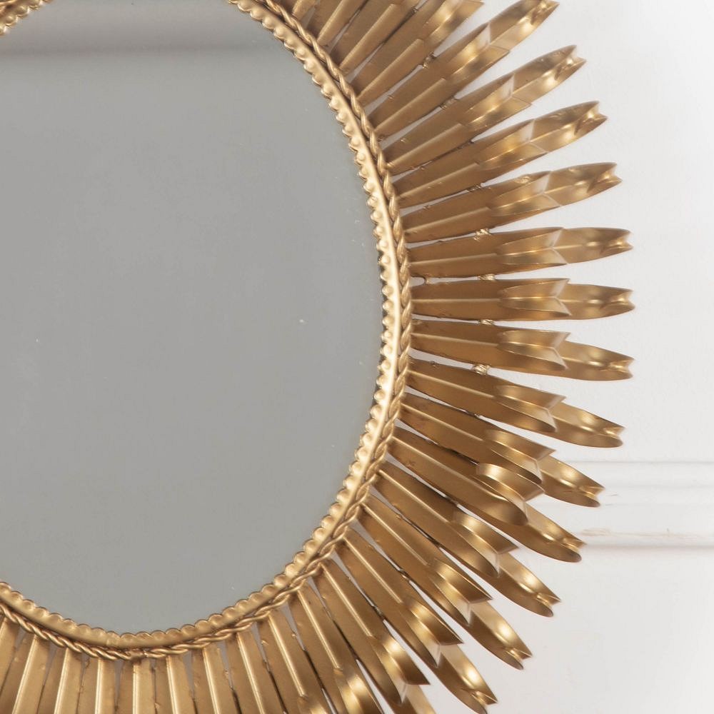 20th Century 'Eyelash' Gilt Metal Sun Mirror MI3432642