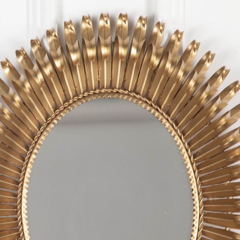20th Century 'Eyelash' Gilt Metal Sun Mirror MI3432642