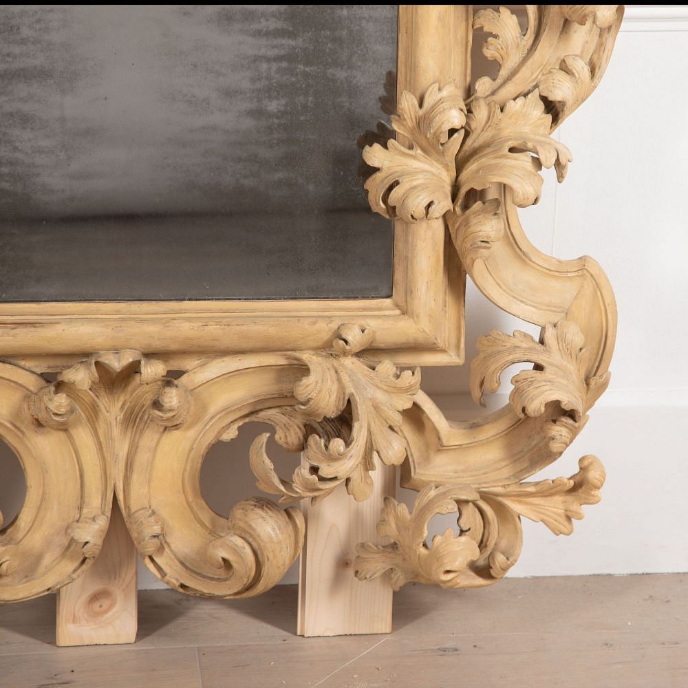 Large 19th Century Italian Carved Mirror MI4534043