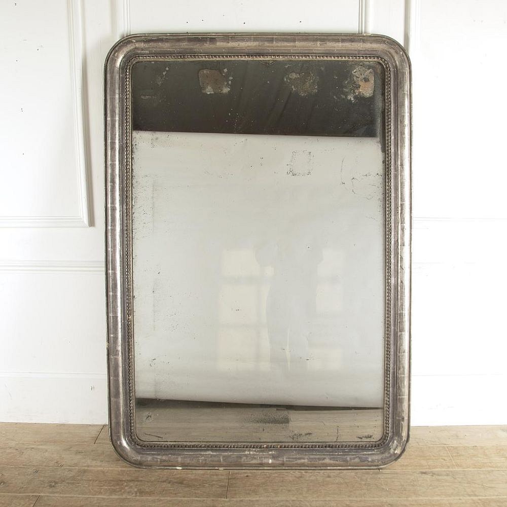 SALE: Large 19th Century French Silver Gilt Mirror with Original Plate MI4812744