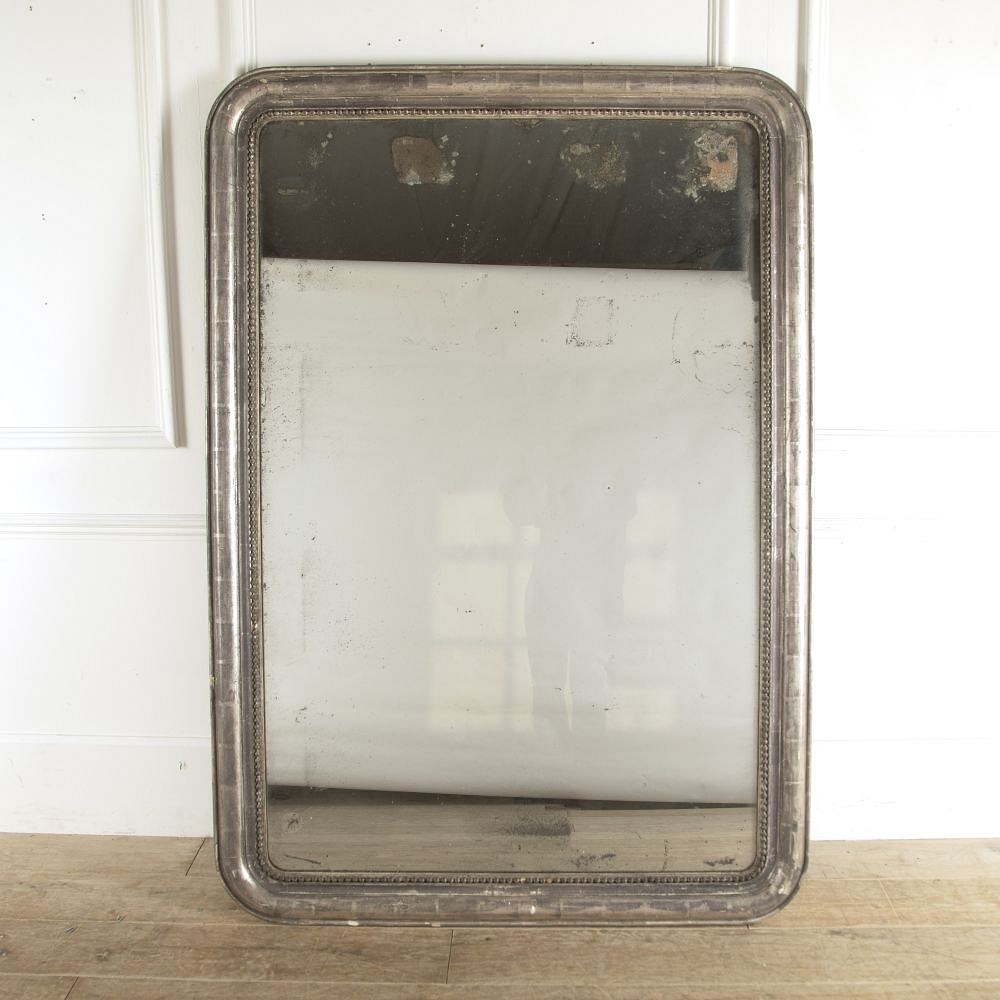 SALE: Large 19th Century French Silver Gilt Mirror with Original Plate MI4812744