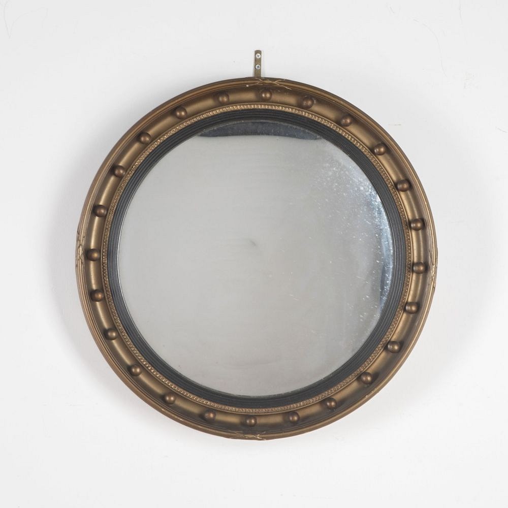 SALE: 20th Century Regency Style Gilded Convex Mirror MI8033174