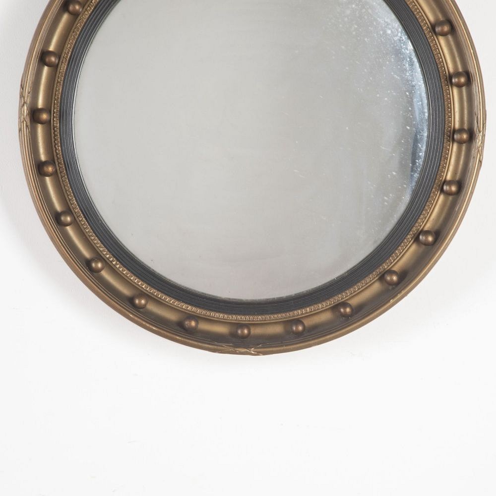 SALE: 20th Century Regency Style Gilded Convex Mirror MI8033174