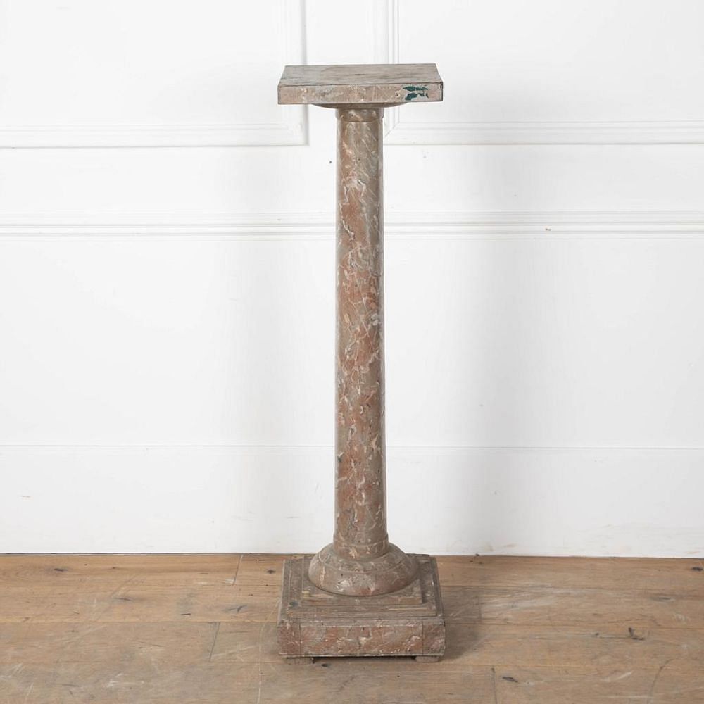 20th Century French Faux Marble Wooden Column OF8027993