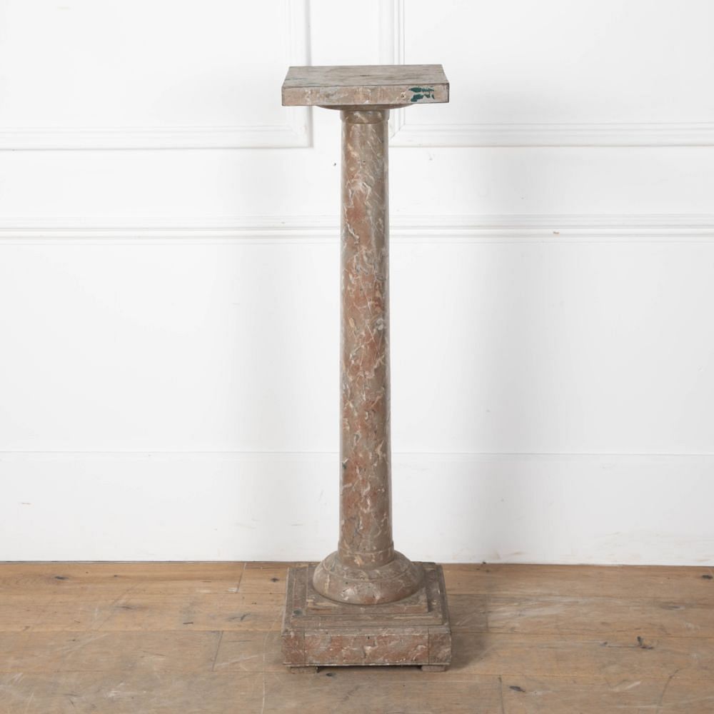 20th Century French Faux Marble Wooden Column OF8027993
