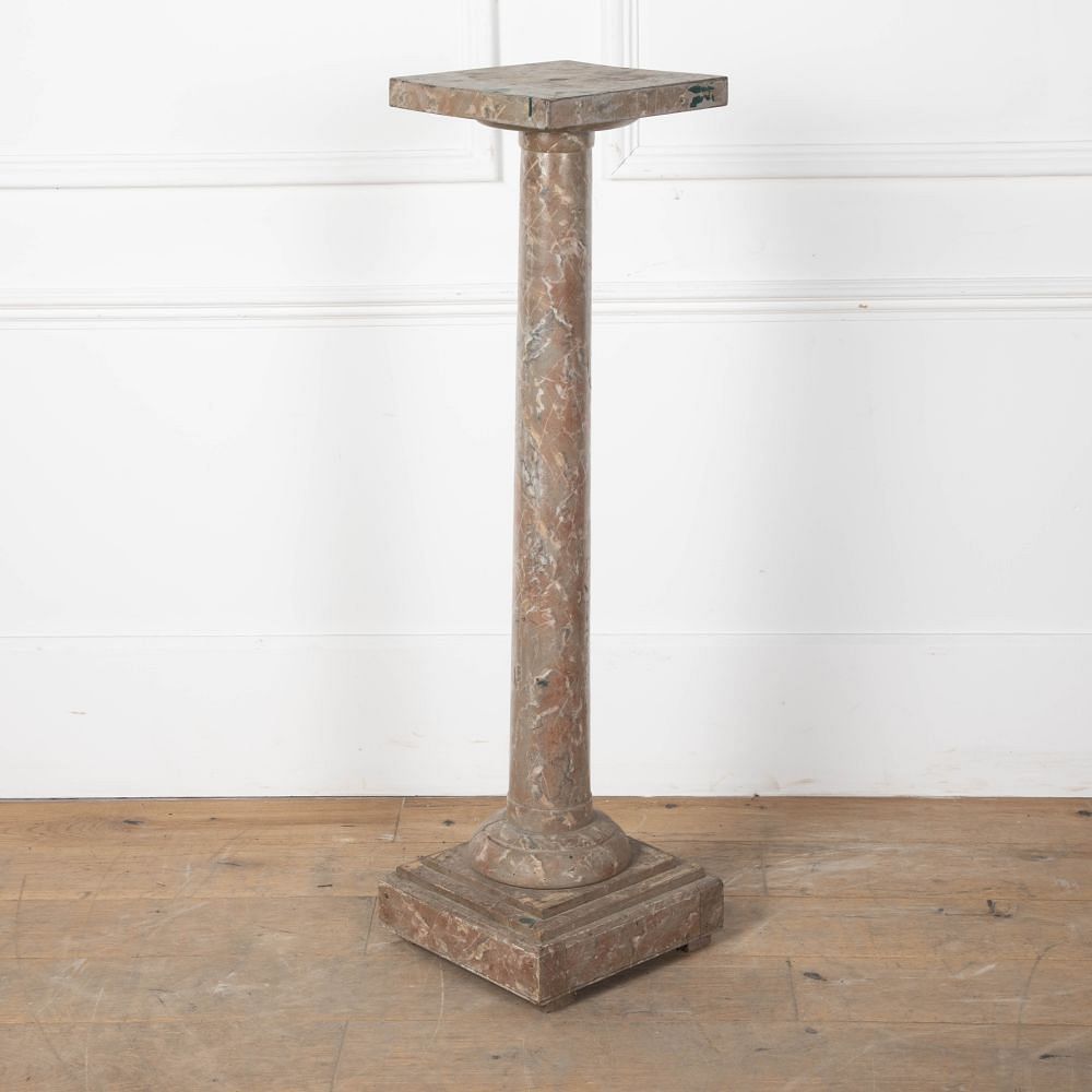 20th Century French Faux Marble Wooden Column OF8027993