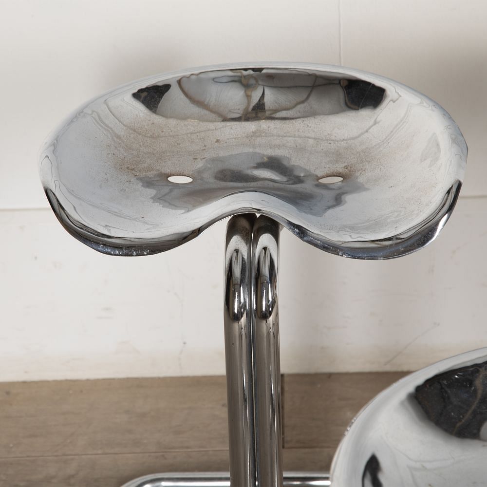 Set of Six Chrome Tractor Seat Stools by Rodney Kinsman ST9927807
