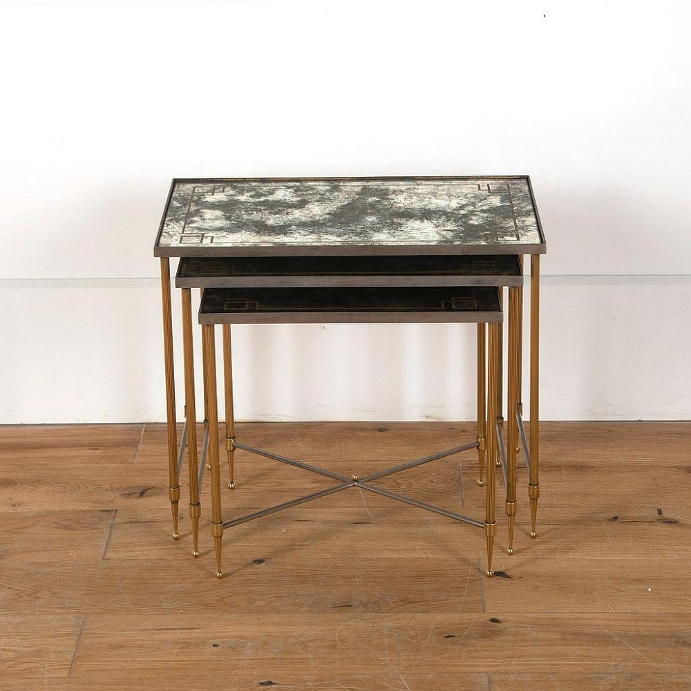 Nest of French Brass and Steel Tables TC3510925