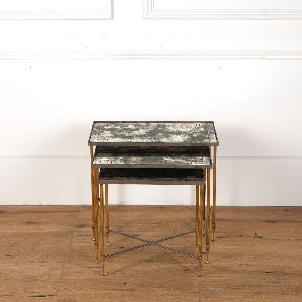 Nest of French Brass and Steel Tables TC3510925