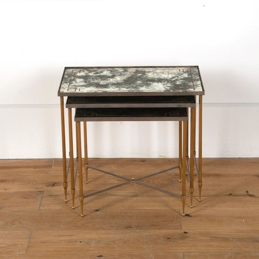 Nest of French Brass and Steel Tables TC3510925