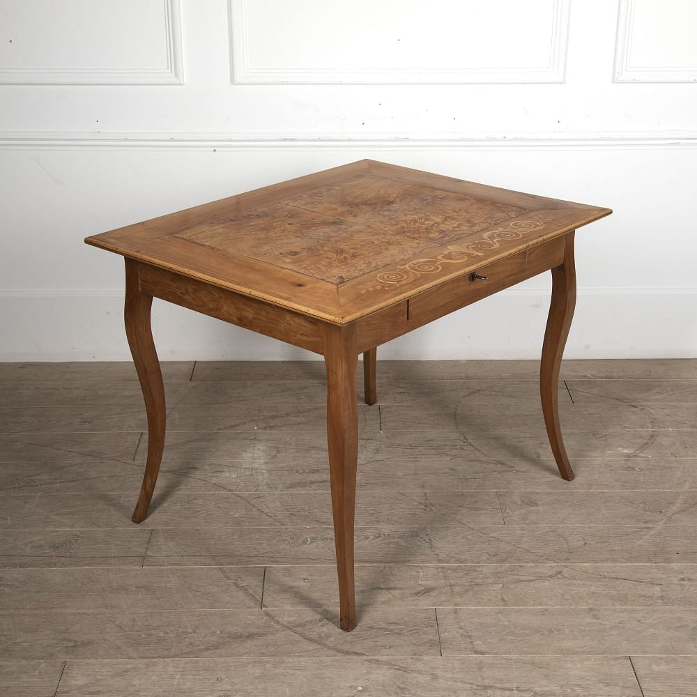 19th Century French Cherry Wood Inlaid Side Table TC5221947