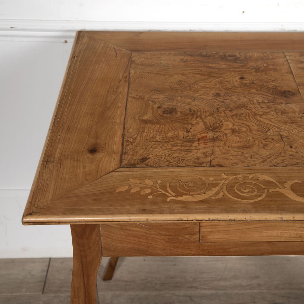 19th Century French Cherry Wood Inlaid Side Table TC5221947